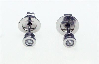 PENDIENTES DE ORO BLANCO CHATON CON DIAMANTE 111167