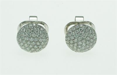 PENDIENTES DE ORO BLANCO TIPO CHATON CON DIAMANTES 122862