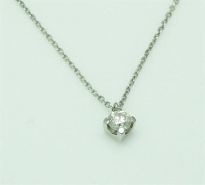 GARGANTILLA DE ORO BLANCO CON COLGANTE CON DIAMANTE 123819