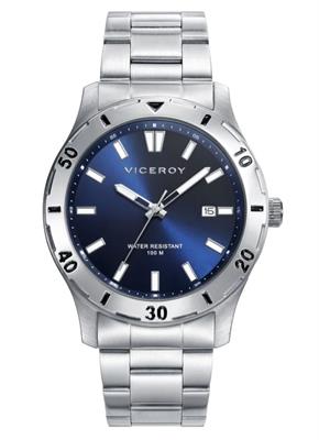 RELOJ VICEROY 401131-37 DE HOMBRE HEAT 3 AGUJAS DE ACERO Y ESFERA AZUL 43MM