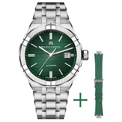 RELOJ MAURICE LACROIX  AI6008-SS00F-630-D AIKON AUTOMATIC 42 MM ESFERA VERDE 2 PULSERAS