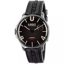 RELOJ U-BOAT U8463/B Cuarzo U-Boat Capsoil Darkmoon 44 SS, Silicona, Negro, 44 mm,