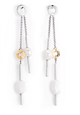 PENDIENTES PIANEGONDA OA050488 PLATA RODIADA CON PERLA 