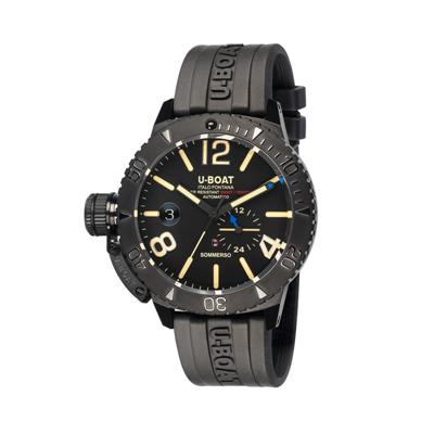 RELOJ U-BOAT 9015 Classico Sommerso, DLC, Negro, 46 mm