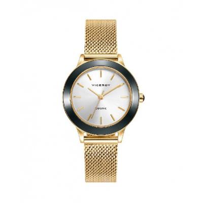 RELOJ VICEROY 471182-97 mujer Cerámica 3 agujas de acero IP dorado y malla milanesa 32 MM